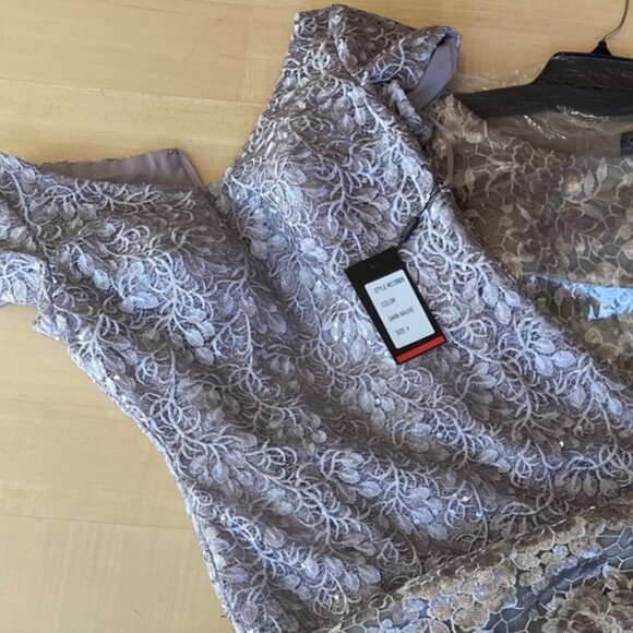 NWT La Femme 29809 Cocktail Dress Applique Pink Size 4 - Picture 4 of 5